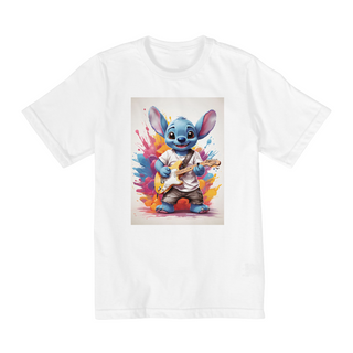 Nome do produtoCamiseta Infantil Premium Stitch Guitarrista