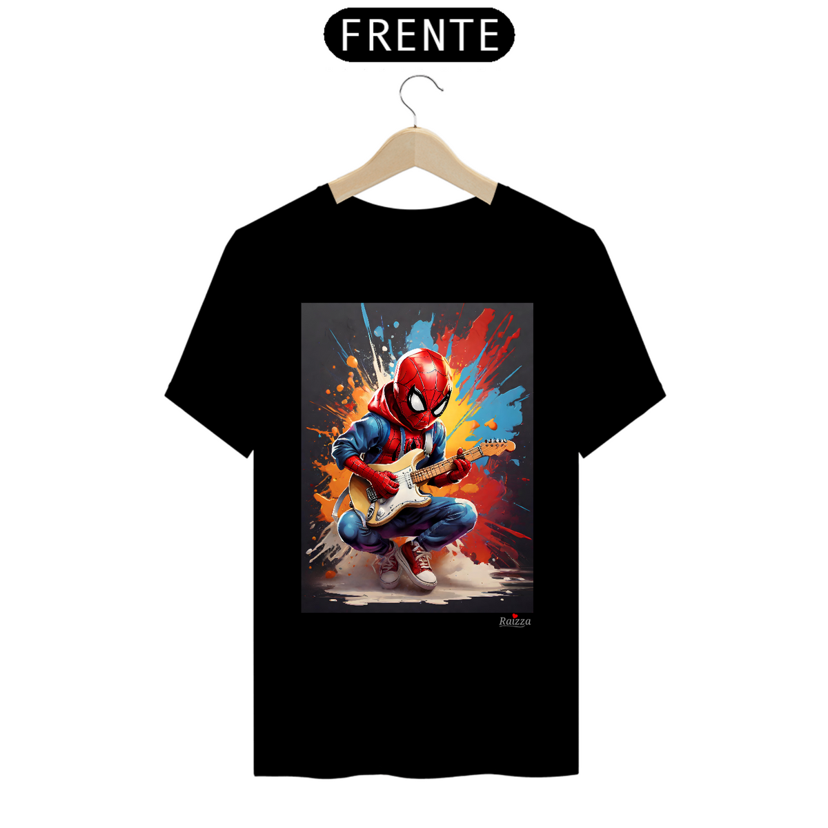 Nome do produto: Camiseta Premium Homem Aranha Guitarrista