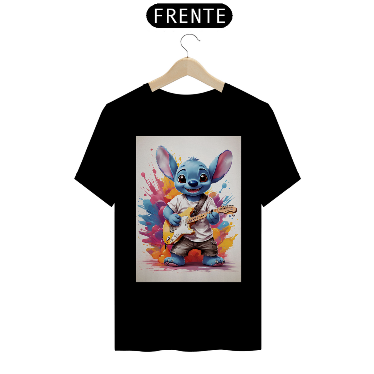 Nome do produto: Camiseta Premium Stitch Guitarrista