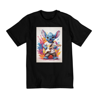 Nome do produtoCamiseta Infantil Premium Stitch Guitarrista