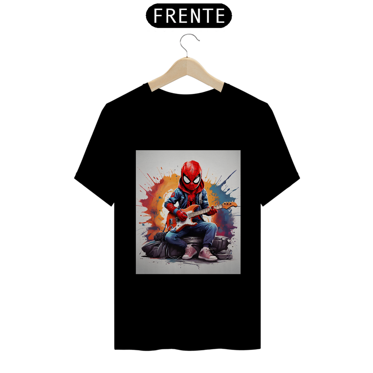 Nome do produto: Camiseta Homem Aranha Guitarrista Premium