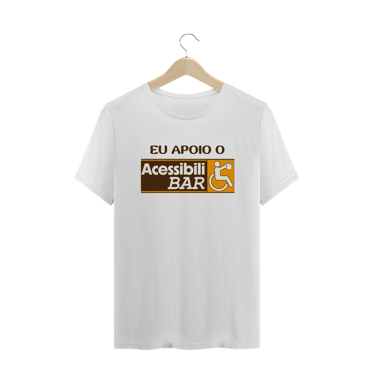 Nome do produto: Camiseta plus size - Eu Apoio o AcessibiliBAR (clara)