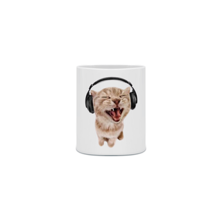 Nome do produto Caneca de gato com fones de ouvido