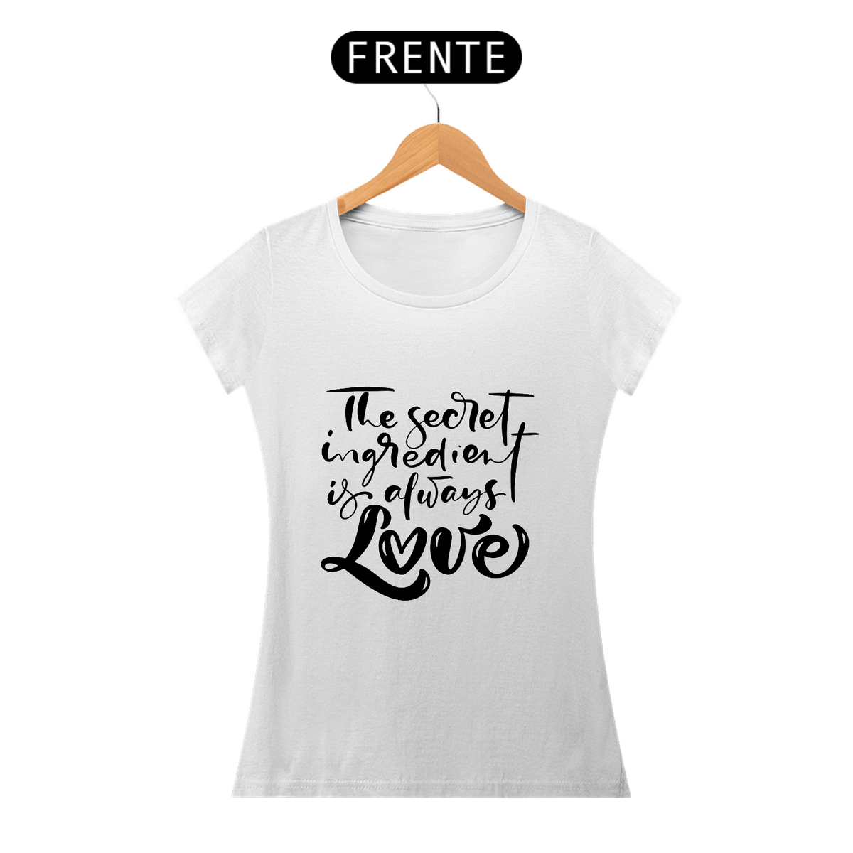 Nome do produto: Camiseta Baby long Love - The secret ingredient (letra preta)