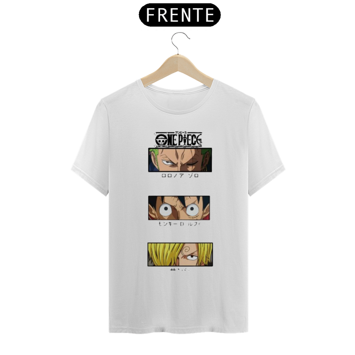 Nome do produto: Camiseta Zoro, Luffy e Sanji - One Piece