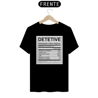 Camiseta informações e fatos Detetive