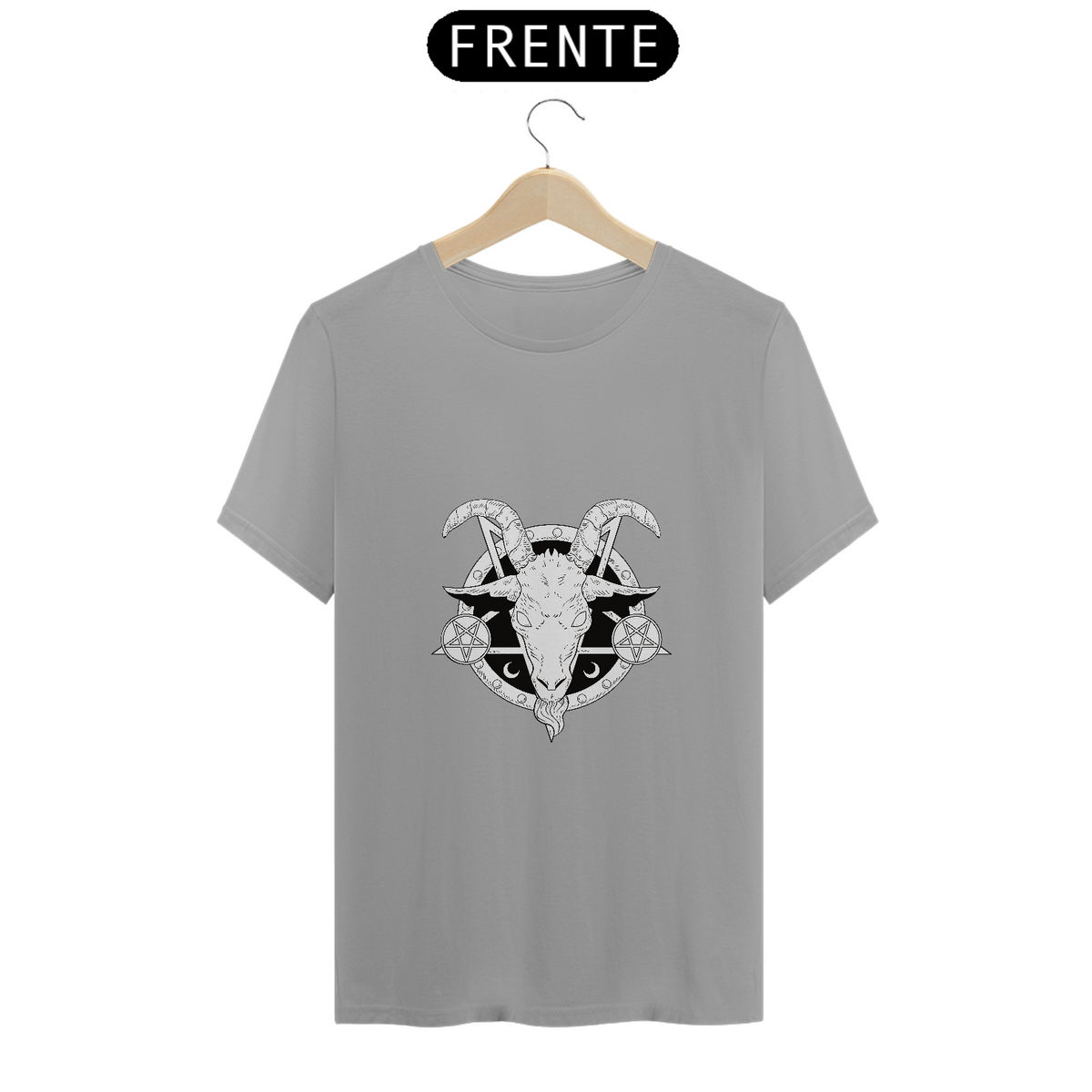 Nome do produto: Camiseta bode com pentagramas invertidos