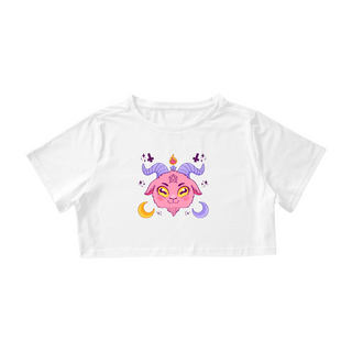 Cropped Baphomet fofo rosa