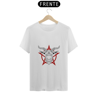 Nome do produtoCamiseta bode branco com pentagrama