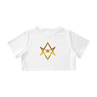 Nome do produtoCropped hexagrama unicursal dourado