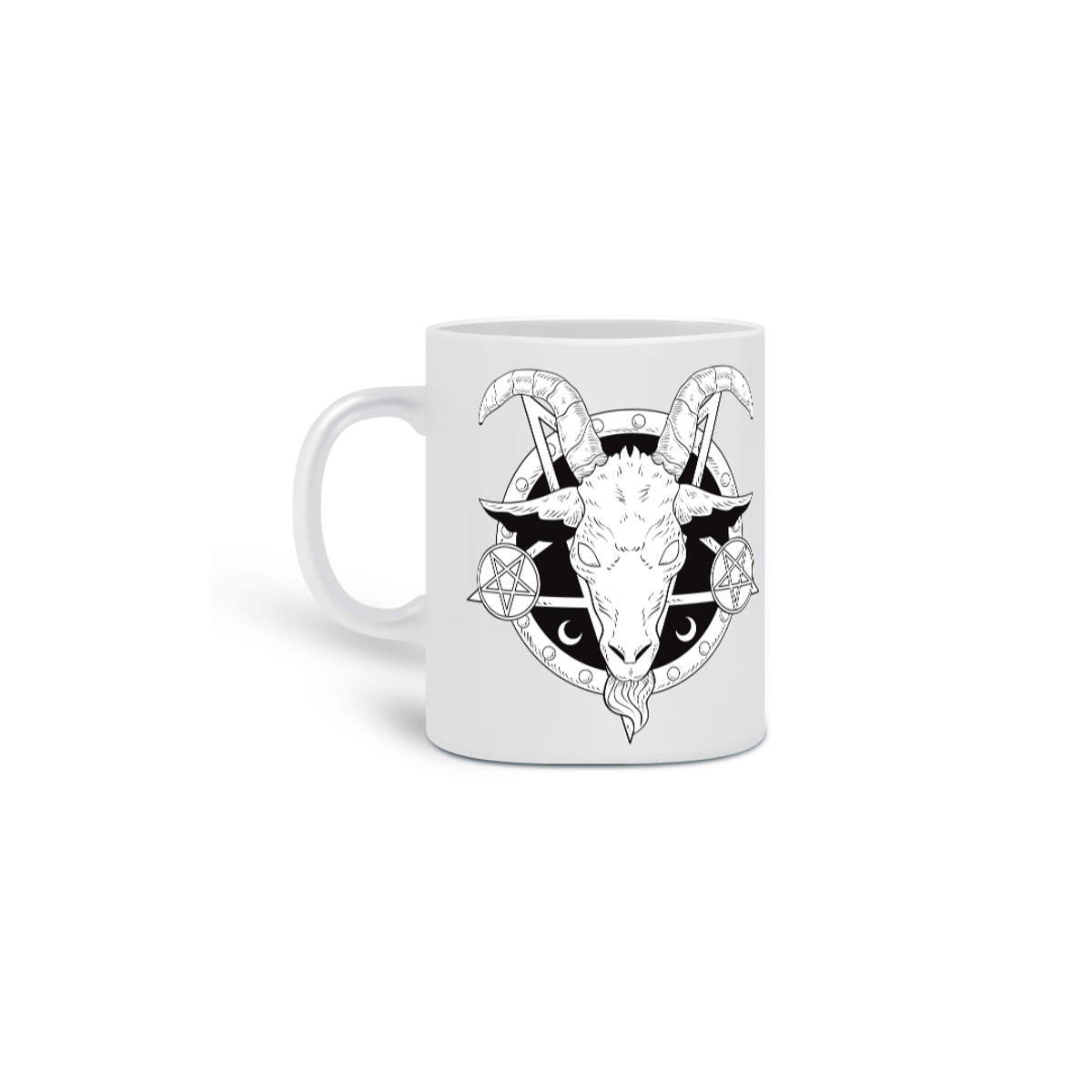 Nome do produto: Caneca Bode com pentagramas invertidos