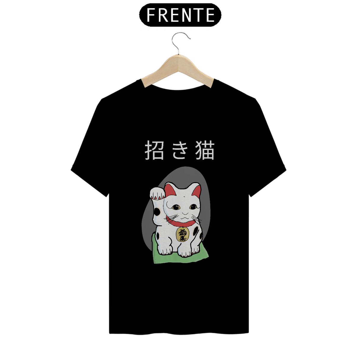 Nome do produto: Camiseta Maneki Neko o gato da sorte japonês