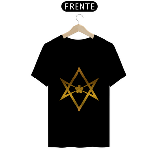 Camiseta hexagrama unicursal dourado
