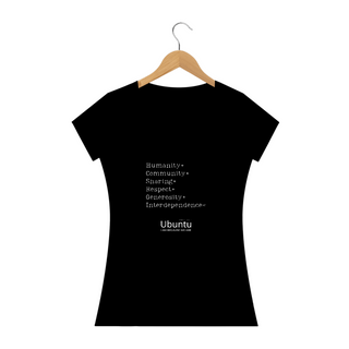 Nome do produtoCamiseta Feminina - Ubuntu Words Black