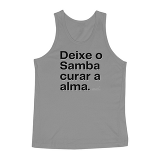 Nome do produtoRegata Quality Masculina - Deixe o Samba Curar a Alma