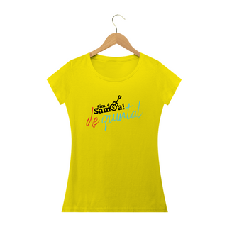 Nome do produtoCamiseta Baby Long Clássica Feminina - Sim é Samba de Quintal