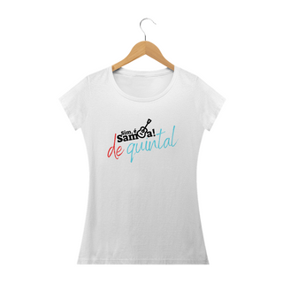 Nome do produtoCamiseta Baby Long Clássica Feminina - Sim é Samba de Quintal