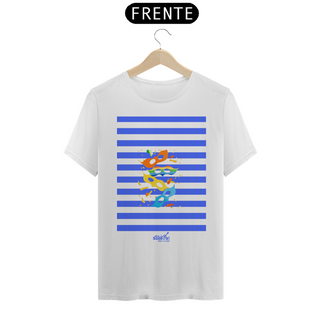 Nome do produtoCamiseta Clássica Masculina - Carnaval Azul e Branco