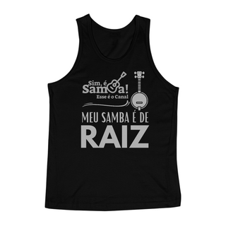 Nome do produtoCamiseta Regata Masculina - Meu Samba é de Raiz