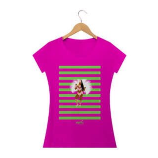 Nome do produtoCamiseta Baby Long Clássica Feminina - Carnaval Verde e Rosa