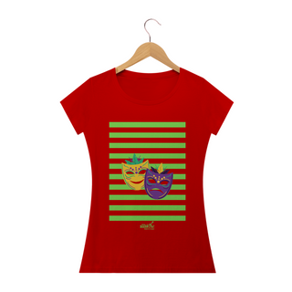 Nome do produtoCamiseta Baby Long Clássica Feminina - Carnaval Vermelha e Verde