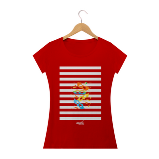 Nome do produtoCamiseta Baby Long Clássica Feminina - Carnaval Vermelha e Branca