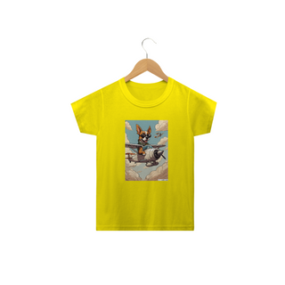 Cachorrinho Aviador Camiseta Infantil Classic - Cachorro pet animais fofo