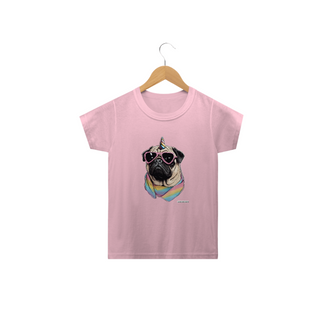 Pug Unicórnio Estiloso Camiseta Infantil Classic - unicórnio cachorro pet cachorrinho fofo