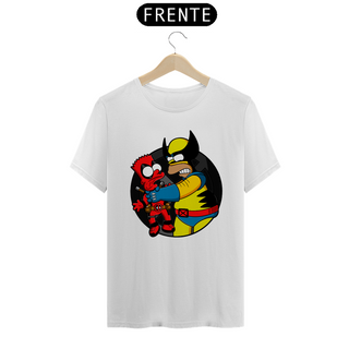 Nome do produtoDeadpool e Wolverine em Os Simpsons | Camiseta Unissex