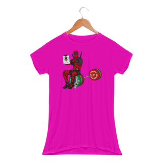 Nome do produtoDeadpool Treino de Perna v2 | Camiseta Feminina Sport UV