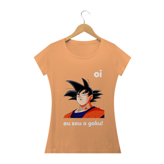 Nome do produtocamiseta feminina estonada '' oi eu sou o goku ''