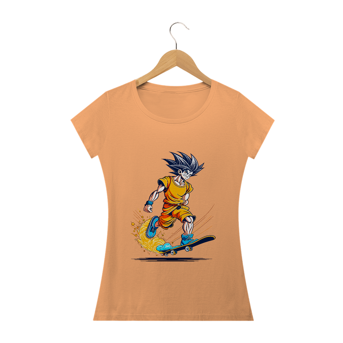 Nome do produto: camiseta estonada feminina goku skaetboard