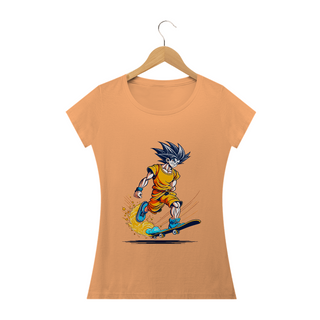 camiseta estonada feminina goku skaetboard