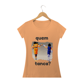 Nome do produtocamiseta feminina estonada goku e vegeta '' quem tanca? ''