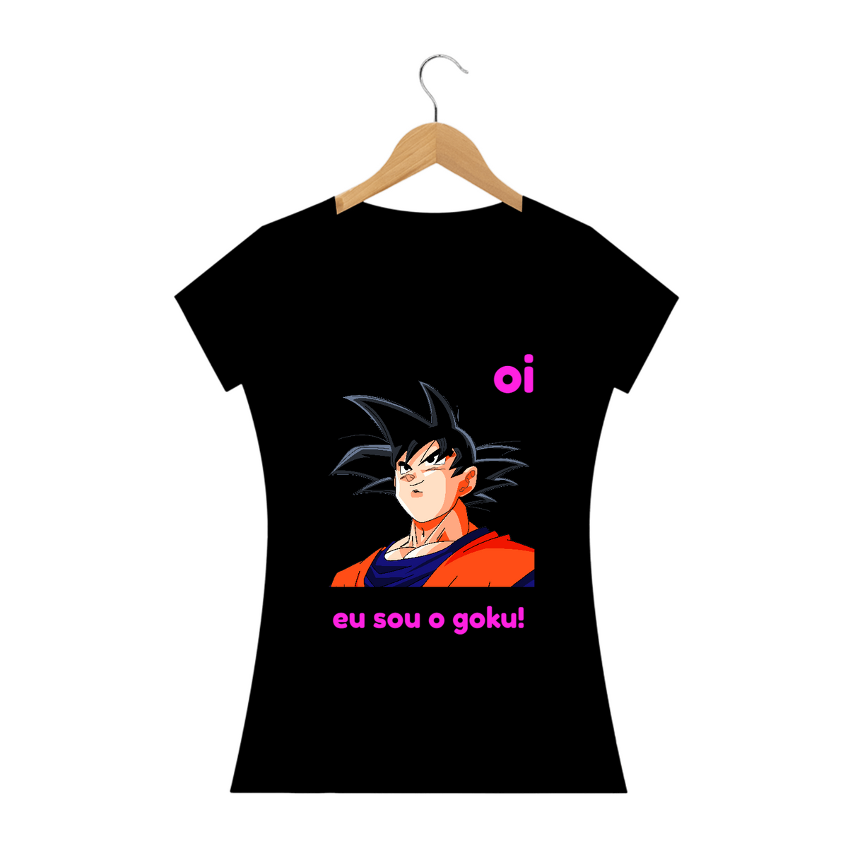 Nome do produto: camiseta feminina \'\' oi eu sou o goku \'\'