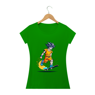 Nome do produtocamiseta feminina goku skaetboard