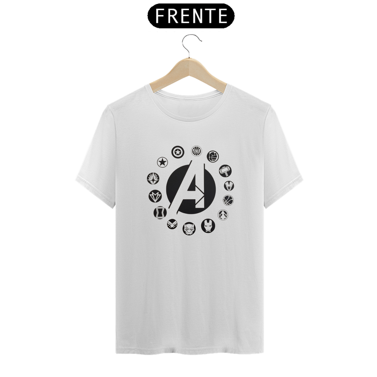 Nome do produto: Camiseta Classica Marvel - Vingadores (branco)