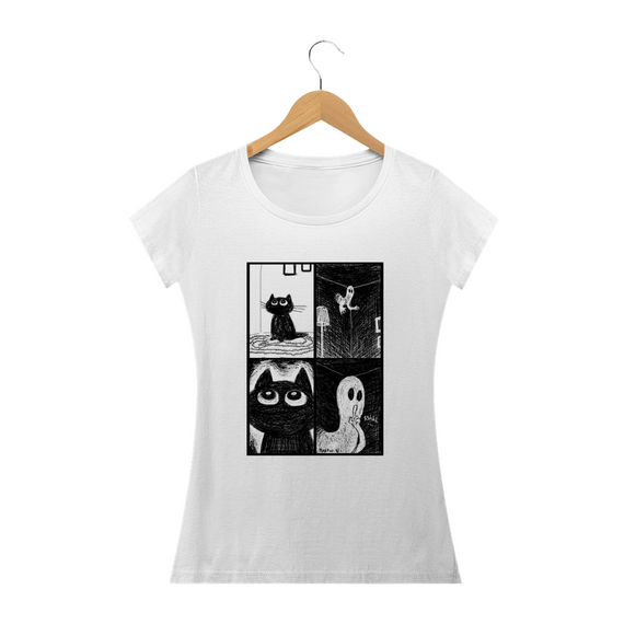 Camiseta Feminina Cats - Ghost Cat