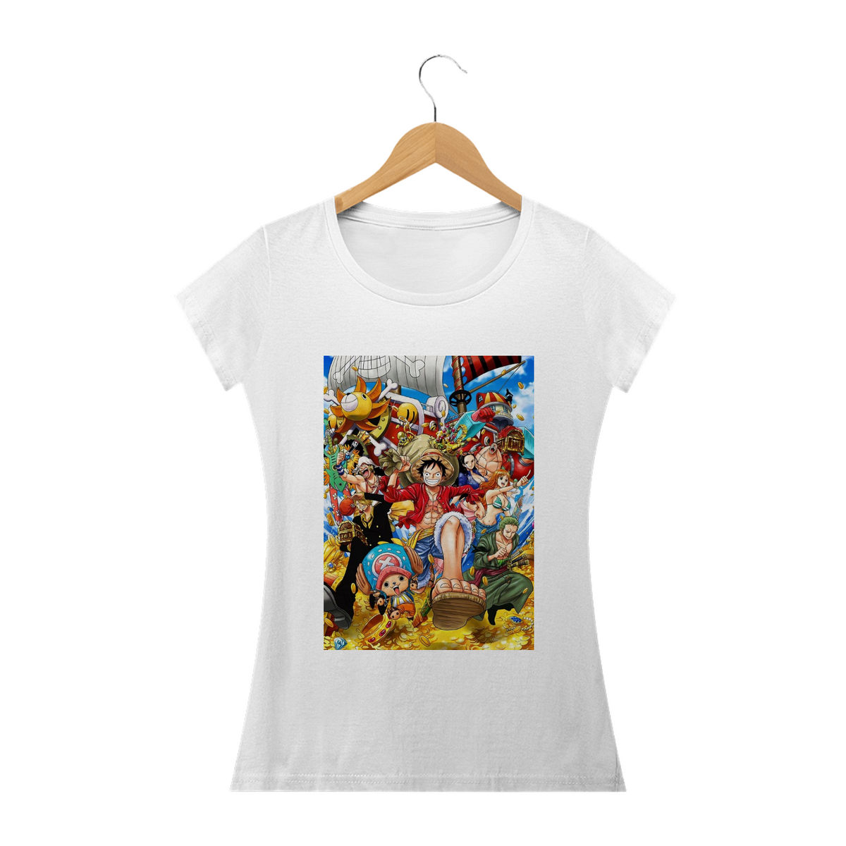 Nome do produto: Camiseta Feminina One Piece - Personagens