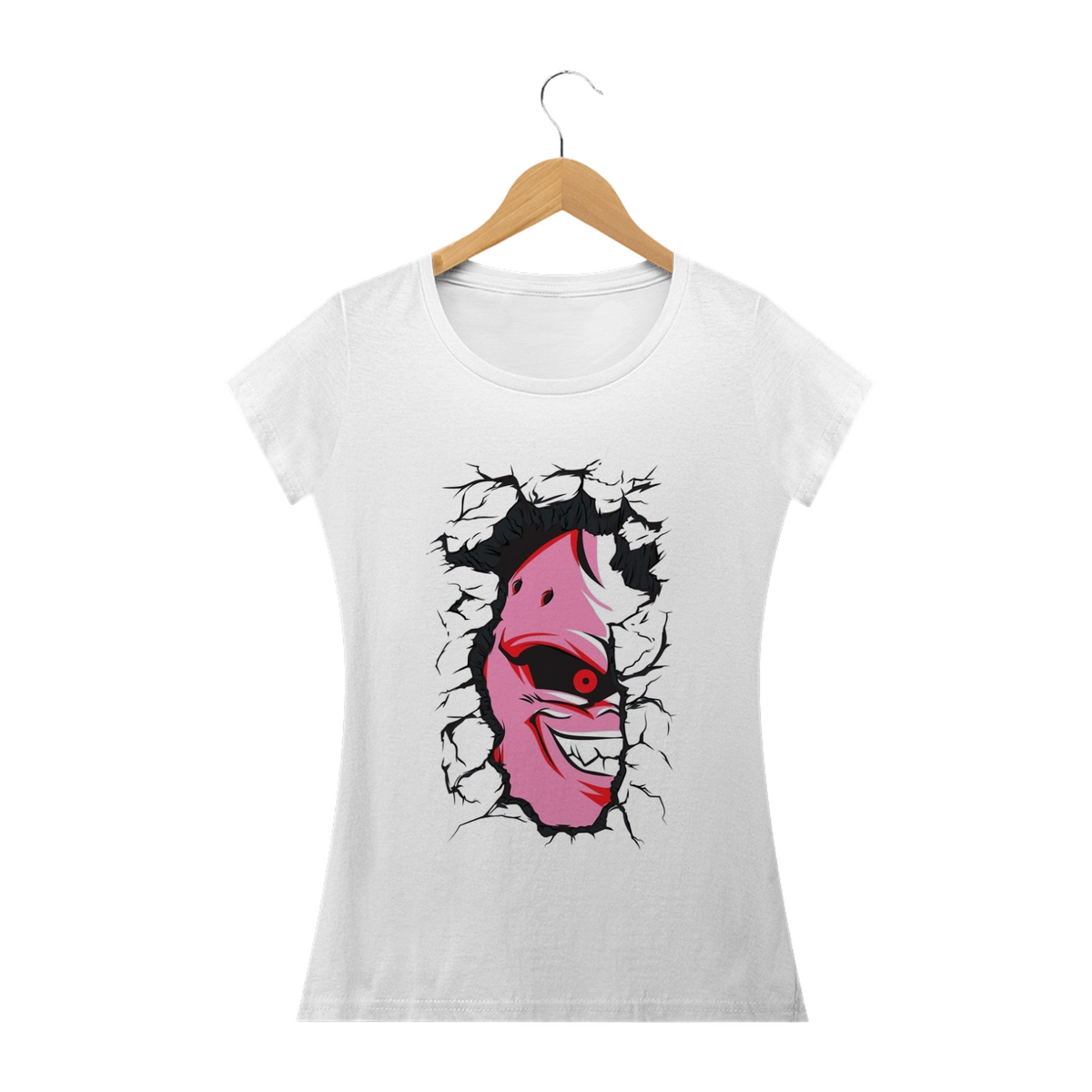 Nome do produto: Camiseta Feminina Dragon Ball - Majin Boo