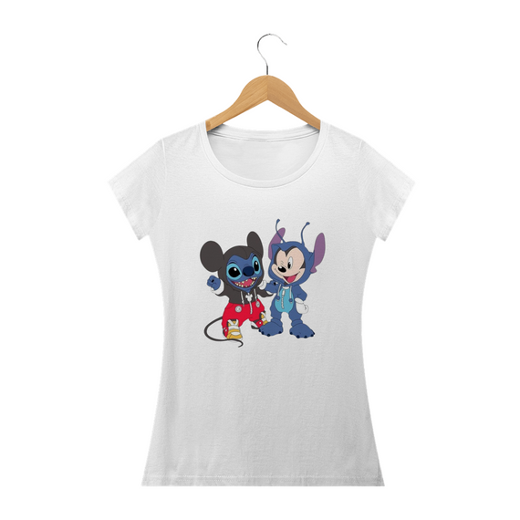 Camiseta Feminina Stitch - Mickey
