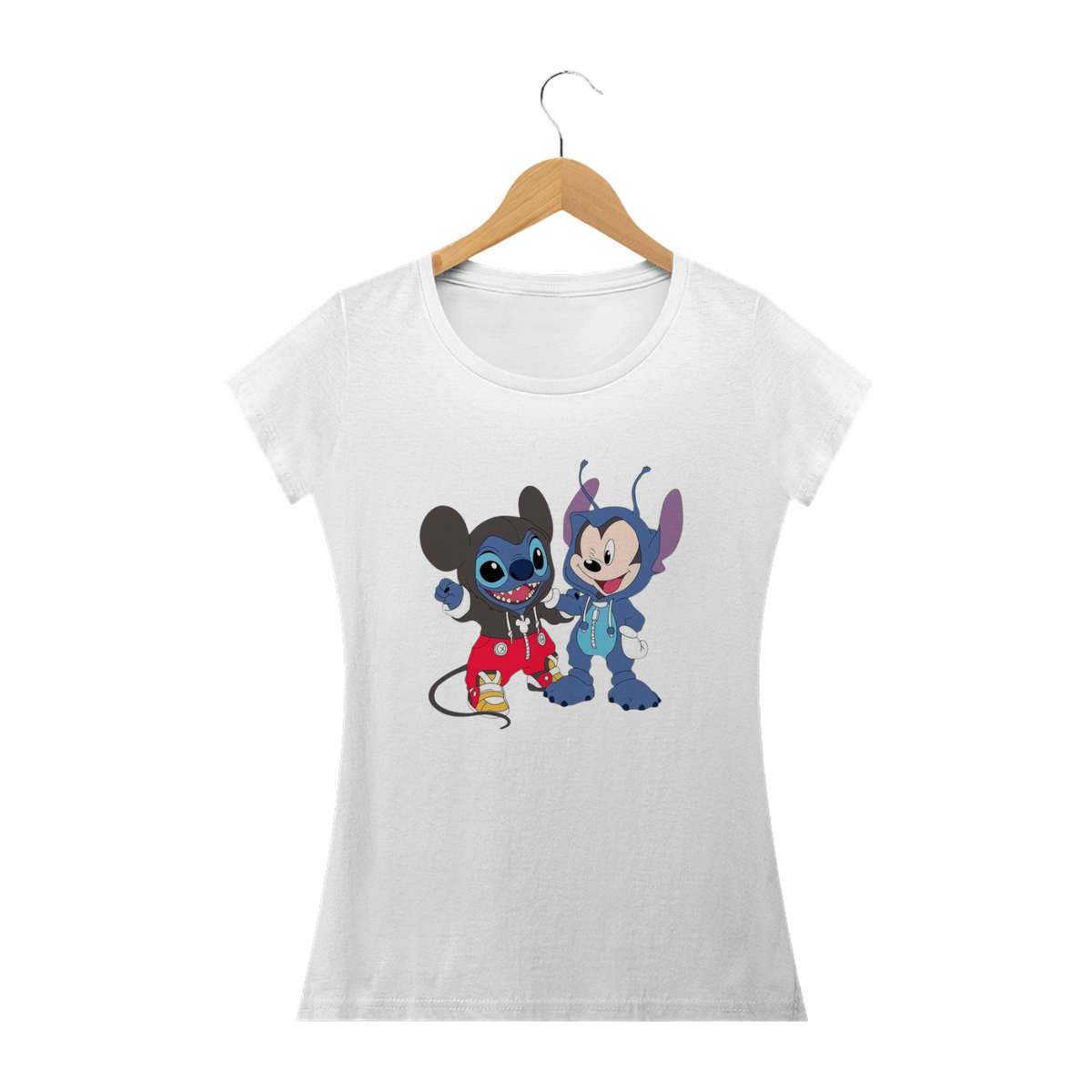 Nome do produto: Camiseta Feminina Stitch - Mickey