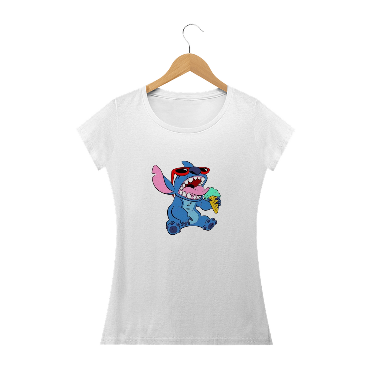 Nome do produto: Camiseta Feminina Stitch - Sorvete