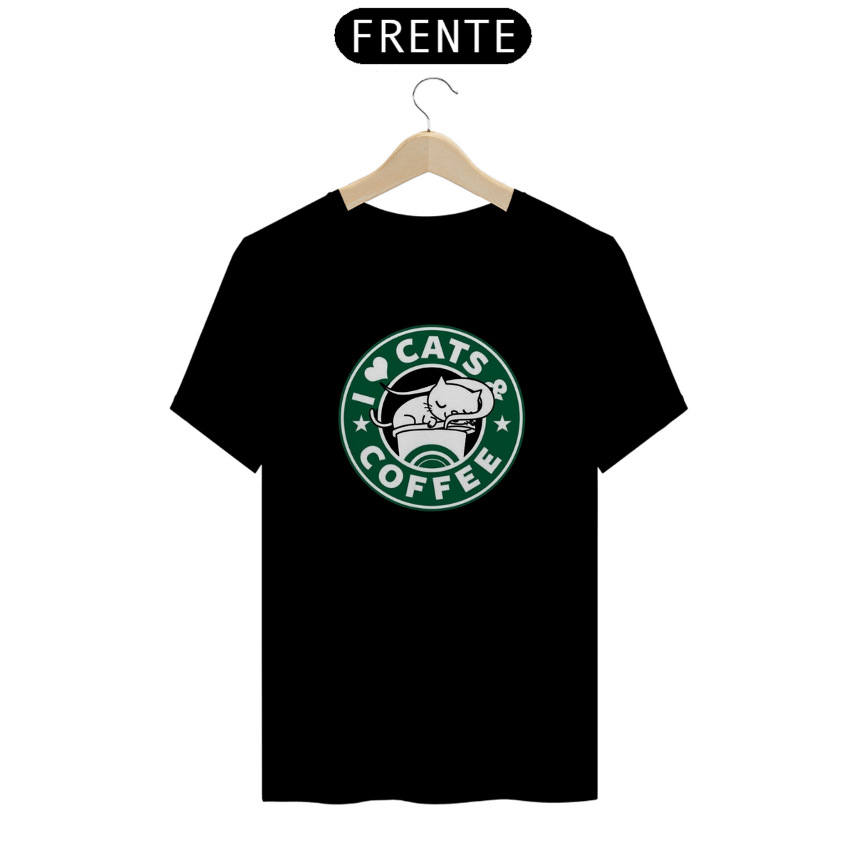Nome do produto: Camiseta Classica Cats - I Love Cats & Coffee