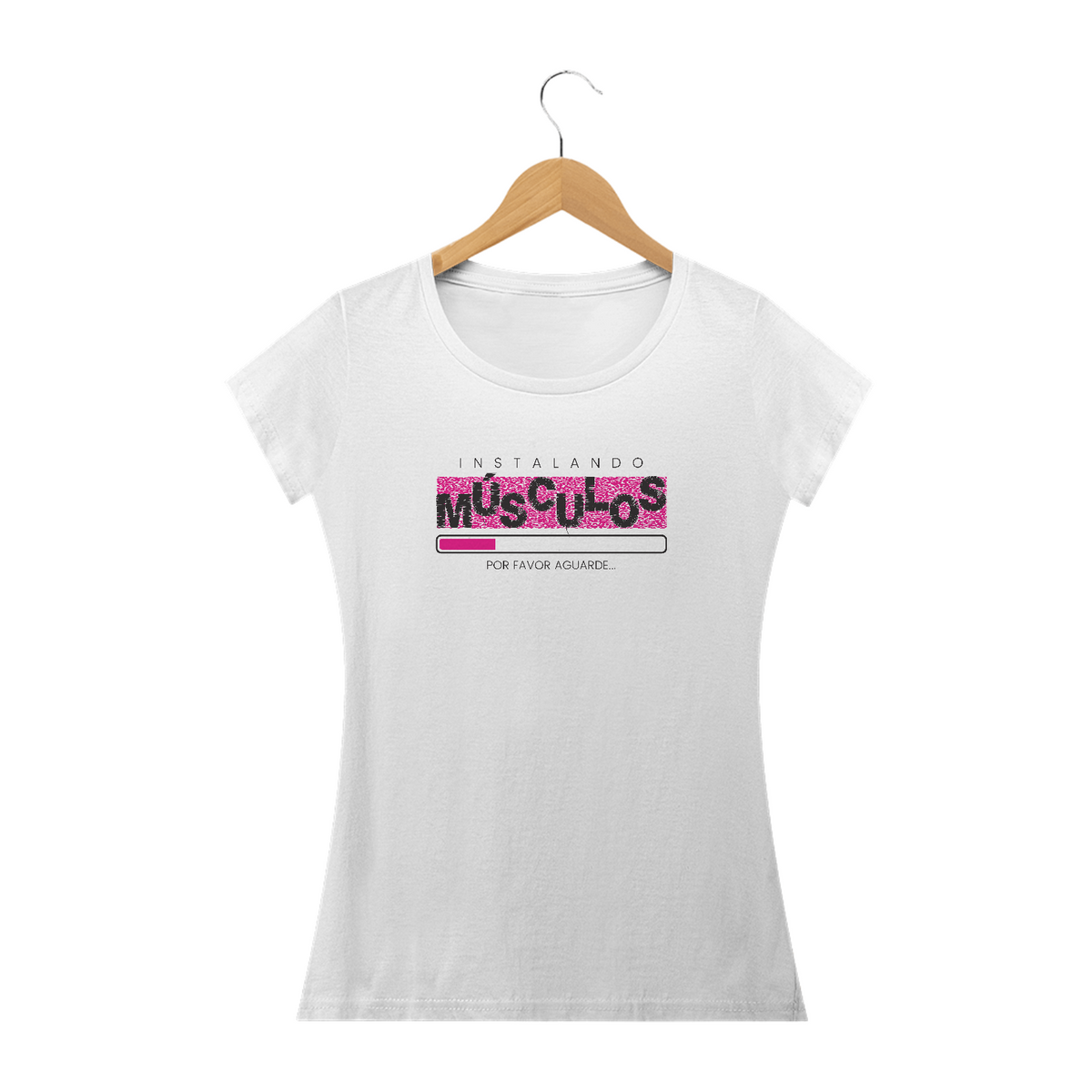 Nome do produto: Camiseta Feminina Instalando Músculos