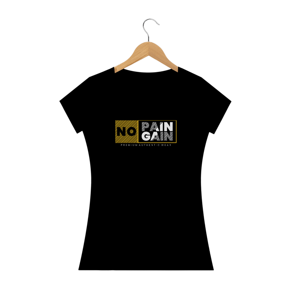 Nome do produto: Camiseta Feminina - No Pain No Gain