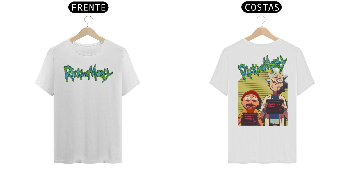 Nome do produto: Camiseta Rick and Morty Fichados