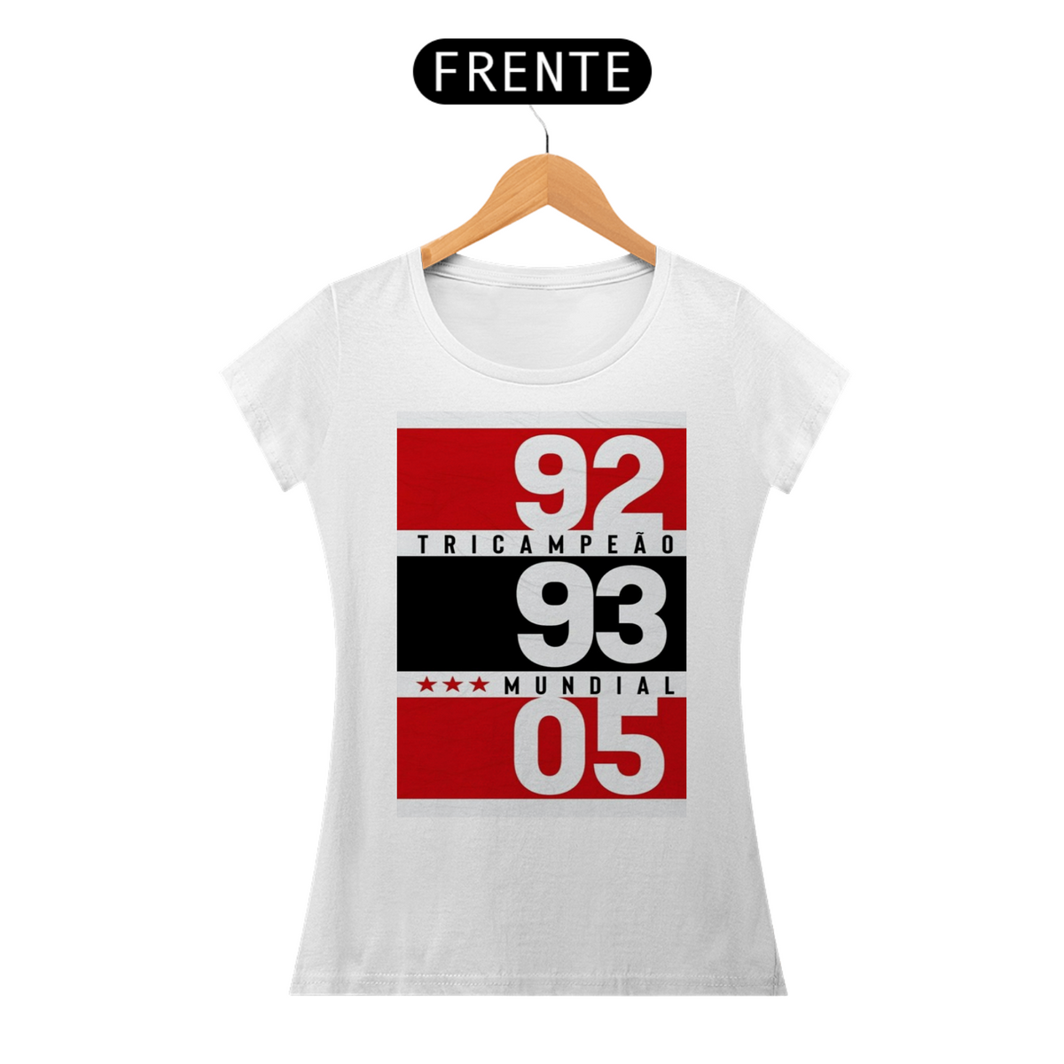 Nome do produto: Camiseta feminina SPFC Tri Mundial 