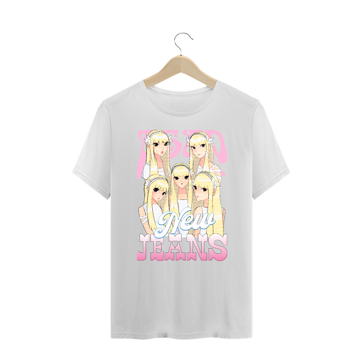 Nome do produto: Camiseta Plus Size \'NEWJEANS - ASAP (Versão Anime)\'