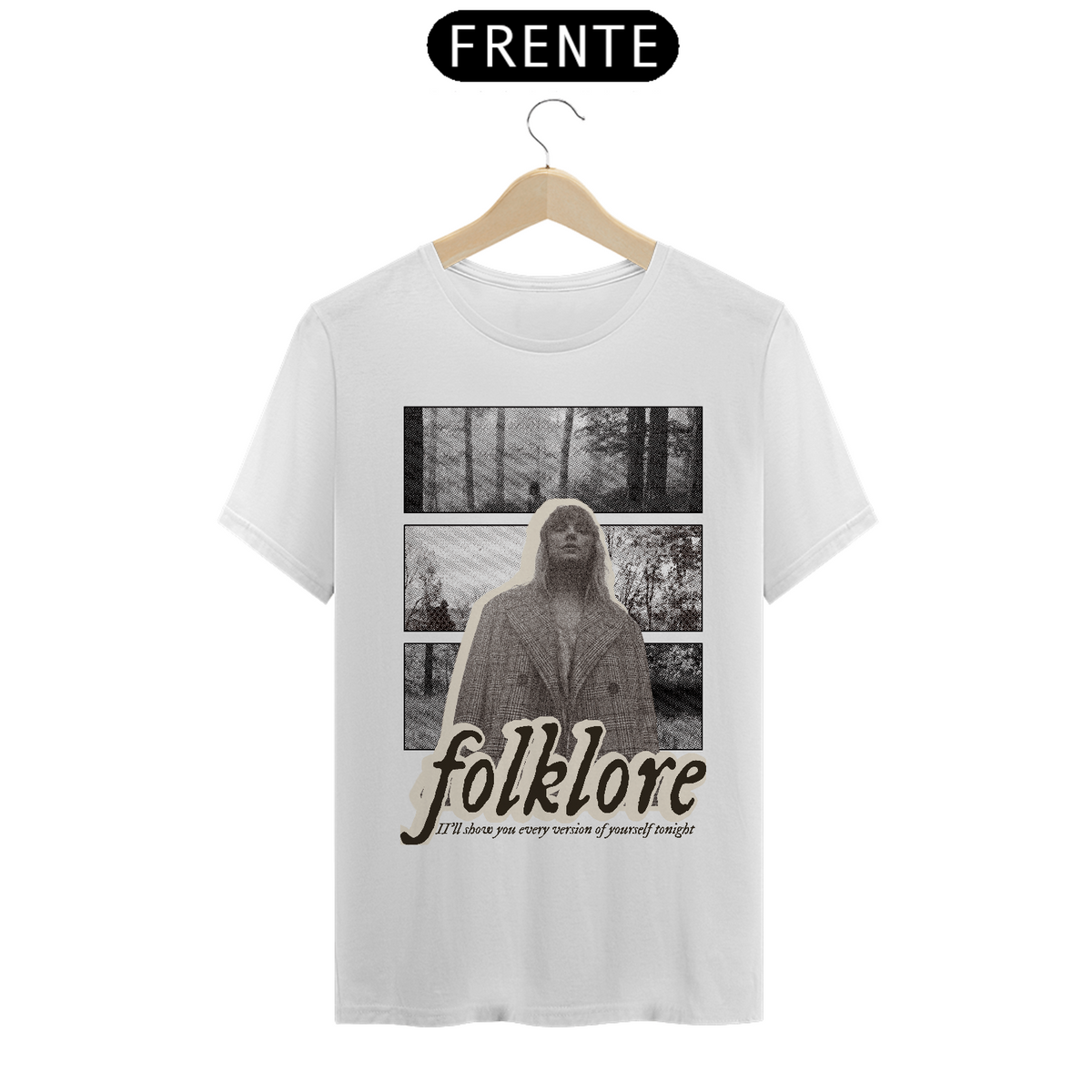 Nome do produto: Camiseta \'TAYLOR SWIFT - FOLKLORE\'